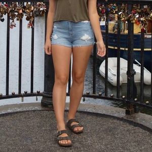 Hollister High Waisted Light Blue Jean Shorts